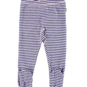 Joha Leggings m. Fod - Lyserød/Blåstribet