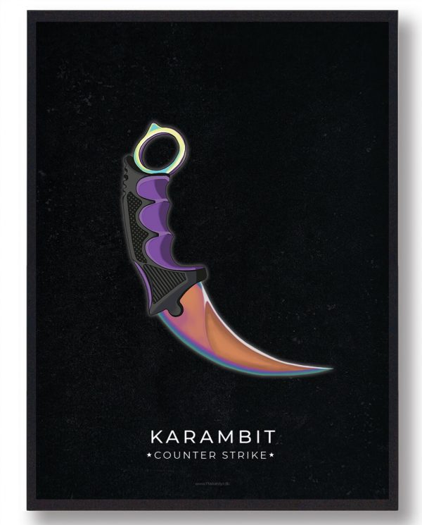 Karambit - CS gamerplakater (Størrelse: M - 30x40cm)