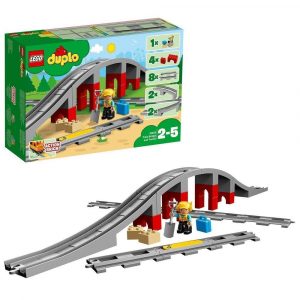 Legetøjssæt med køretøjer Lego DUPLO 10872 Train rails and bridge 26 Dele