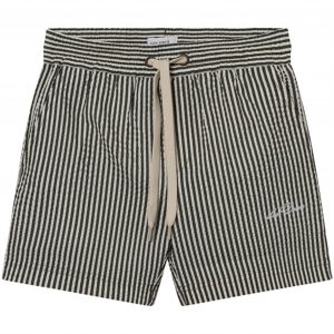 Les Deux Kids Olive Night/Ivory Stan Stripe Seersucker Badeshorts - Str. 122-128