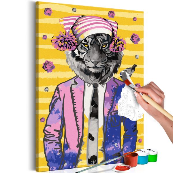 Mal selv billede - Tiger in Hat 40 x 60 cm