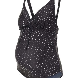 Mamalicious 2 - i - 1 vente - og amme - badedragt, sort med hvide prikker, MLRussel - Mamalicious - Swimsuit - Buump