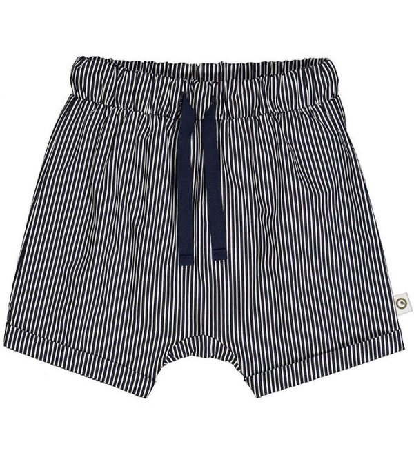 Müsli Shorts - Poplin Stripe - Balsam Cream/Blue Night