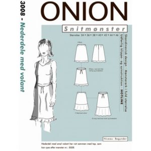 ONION Snitmønster 3008 Nederdel med Volant Str. 34-46