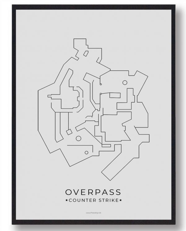 Overpass map - CS gamerplakater (Størrelse: M - 30x40cm)