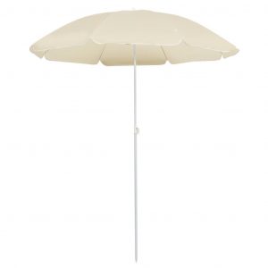 Parasol med stålstang 180 cm sandfarvet