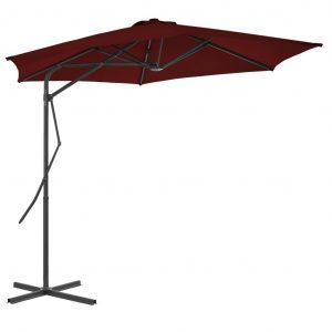 Parasol med stålstang 300x230 cm bordeauxfarvet