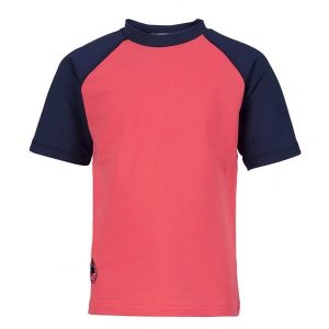 Petit Crabe Nectarine/Blue Raglan UV Badebluse - Str. 9-10 år