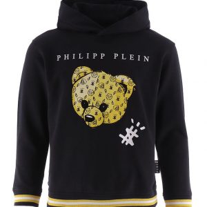 Philipp Plein Hættetrøje - Sort/Gul m. Bamse