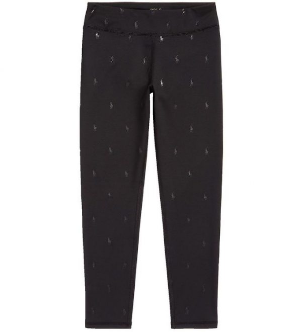 Polo Ralph Lauren Leggings - Sort m. Logoer