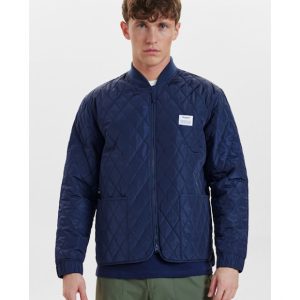 Resteröds quilted zip jakke i navy til herre