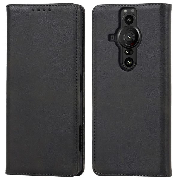 Sony Xperia Pro-I - Flip læder cover / pung - Sort