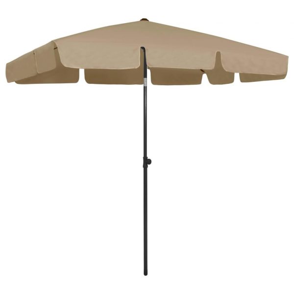 Strandparasol 200x125 cm gråbrun