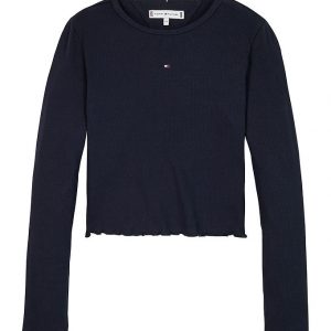 Tommy Hilfiger Bluse - Essential Rib - Desert Sky