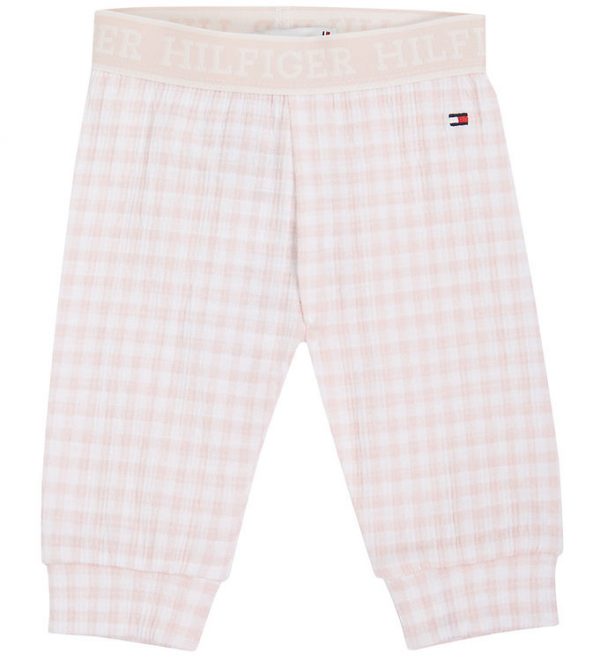 Tommy Hilfiger Leggings - Gingham - White/Pink Check