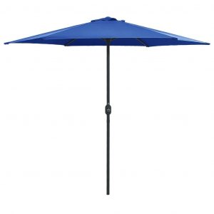 Udendørs parasol med aluminiumsstang 270x246 cm azurblå