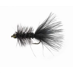 Unique Flies Crystal Bugger Rubber Leg Sort, p & t flue - Fluer