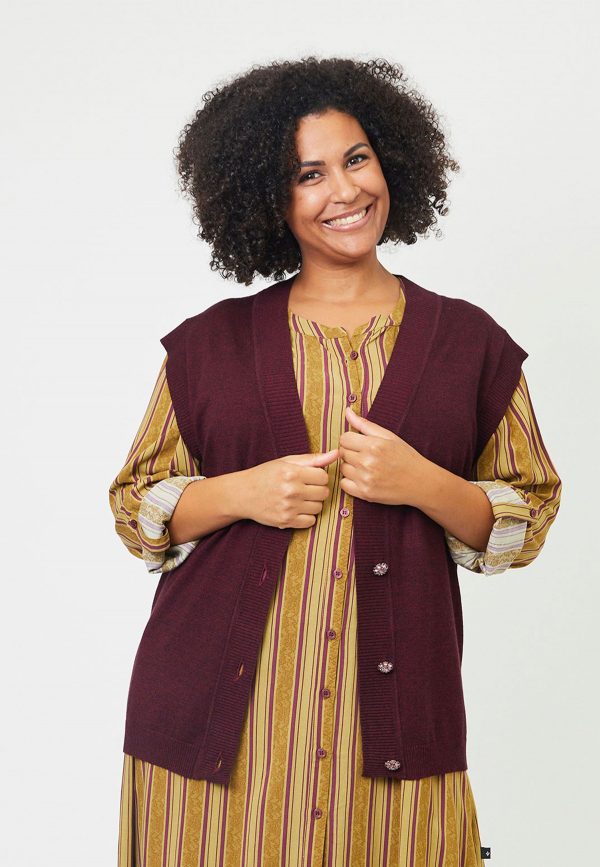 Adia - Cardigan - Adabric - Burgundy - S/42-44