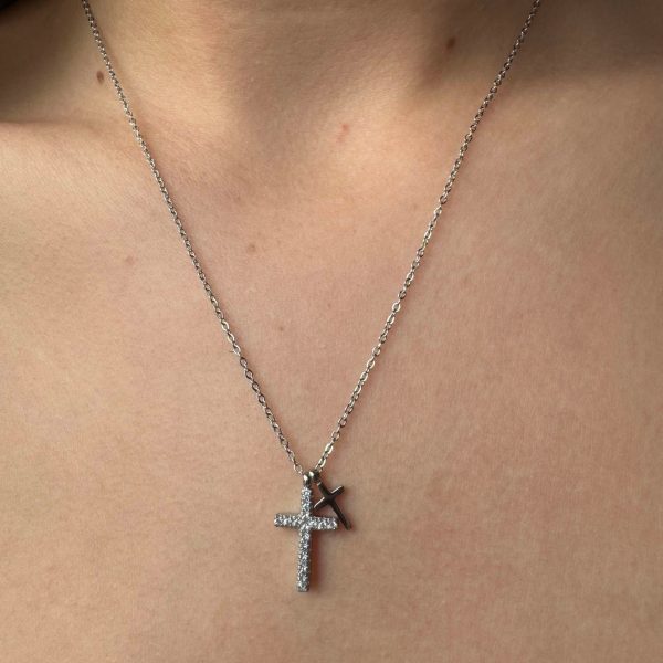 ANNEBRAUNER Double Cross Necklace