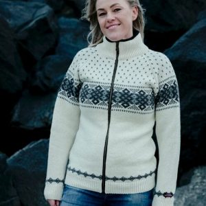 Charm - Ulden Strik Cardigan Fra Norge I 100% Ren Ny Uld