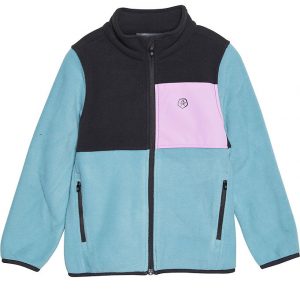 Color Kids Fleecejakke - Stone Blue/Koksgrå/Rosa