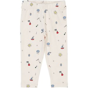 Copenhagen Colors Cream Fishing Print Jersey Leggings W Print - Str. 56