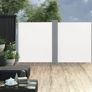 Dobbelt sidemarkise til terrassen 170 x 600 cm sort