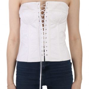 Dolce & Gabbana Elegant White Strapless Corset Top