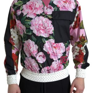 Dolce & Gabbana Pink Floral Roses Crewneck Top Sweater