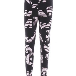 Emporio Armani Leggings - Sort/Rosa m. Logoer