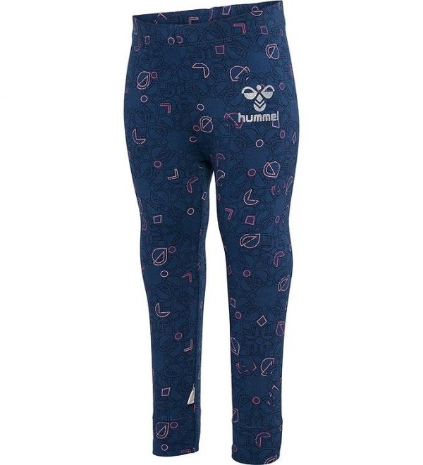 Hummel Leggings - hmlFia - Sargasso Sea m. Sølvglimmer