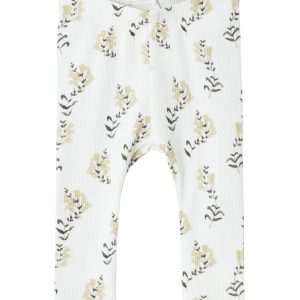 Lil Atelier Gavo Leggings - Coconut Milk/Yellow Flower - 56 cm