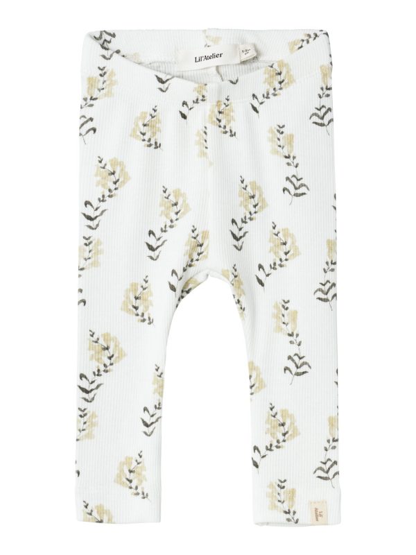 Lil Atelier Gavo Leggings - Coconut Milk/Yellow Flower - 56 cm