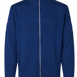 Mads Nørgaard Cardigan Klemens Zip 200860 Estate Blue