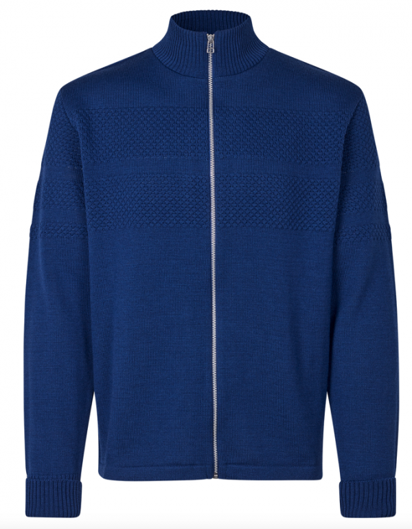 Mads Nørgaard Cardigan Klemens Zip 200860 Estate Blue