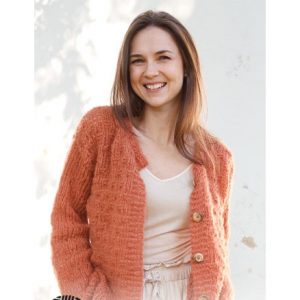 Maggie's Bricks Cardigan by DROPS Design - Cardigan Strikkeopskrift st - Small