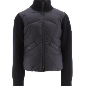 Moncler Cardigan - Uld/Dun - Dark Navy