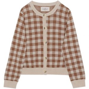 Monsieur Mini Cardigan - Gingham - Offwhite/Toffee