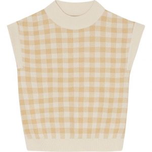 Monsieur Mini Vest - Strik - Gingham - Moss/Offwhite