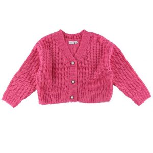 Name It Cardigan - Cropped - NkfSigra - Strik - Sangria Sunset