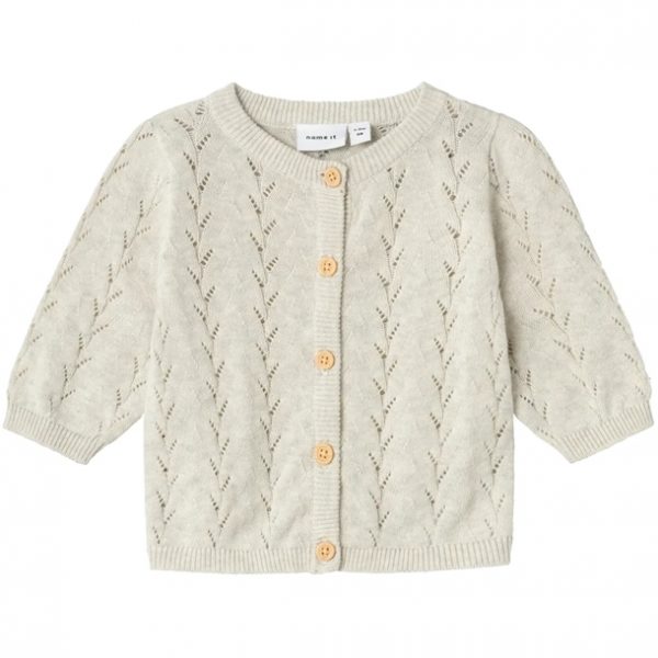 Name It Cardigan Strik Banni Pointelle Peyote Melange