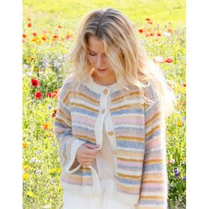 Pastel Spring Cardigan by DROPS Design - Cardigan Strikkeopskrift str. - X-Large