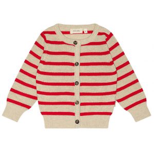 Petit Piao Cardigan - Strik - Off White/Bright Red