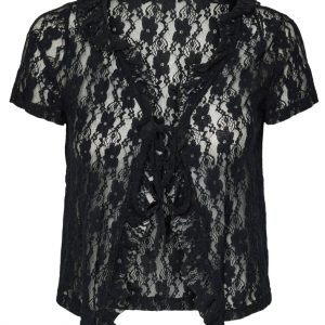 PIECES Top - Willie Lace - Black