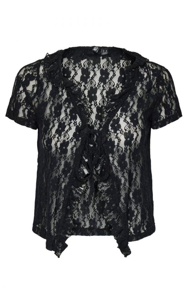 PIECES Top - Willie Lace - Black