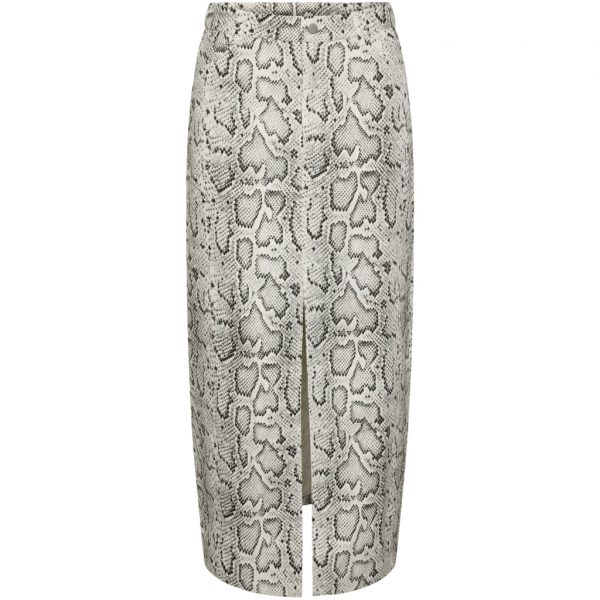 PIECES X DITTE ESTRUP X CILLE FJORD PCJESSICA SKIRT - Bright White Snake Print