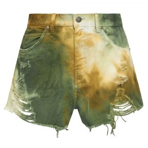 Pinko Chic Military Green Cotton Shorts for Women