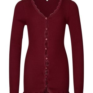 Rosemunde Cardigan - Silke/Bomuld - Cabernet m. Blonder