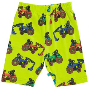 Småfolk Shorts - Bright Green m. Traktorer