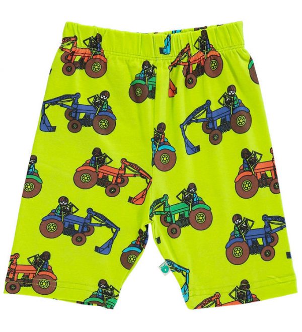 Småfolk Shorts - Bright Green m. Traktorer